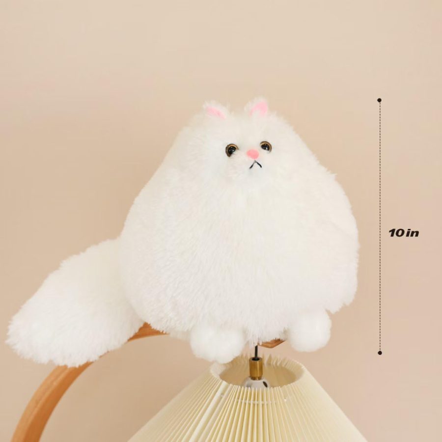 Stuffed Animal Plushie Cat Stuffed Animal,Cute Soft Plush Cat Animals,White Stuffed Cat, Birthday for Kids,Boys,Girls,Fat Cat Stuffed Toy (White, 10 Inches) - Image 2