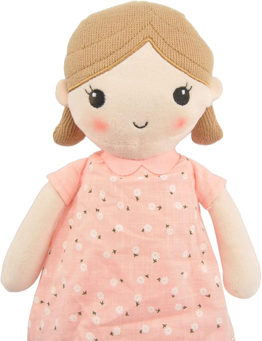 Toys, Soft Plush Light Pink Blue  Rag Doll for Girl, 15" My First Rag Doll, Muñecas de Trapo para Niña, Embroidered Face, Safe for All Ages - Image 2