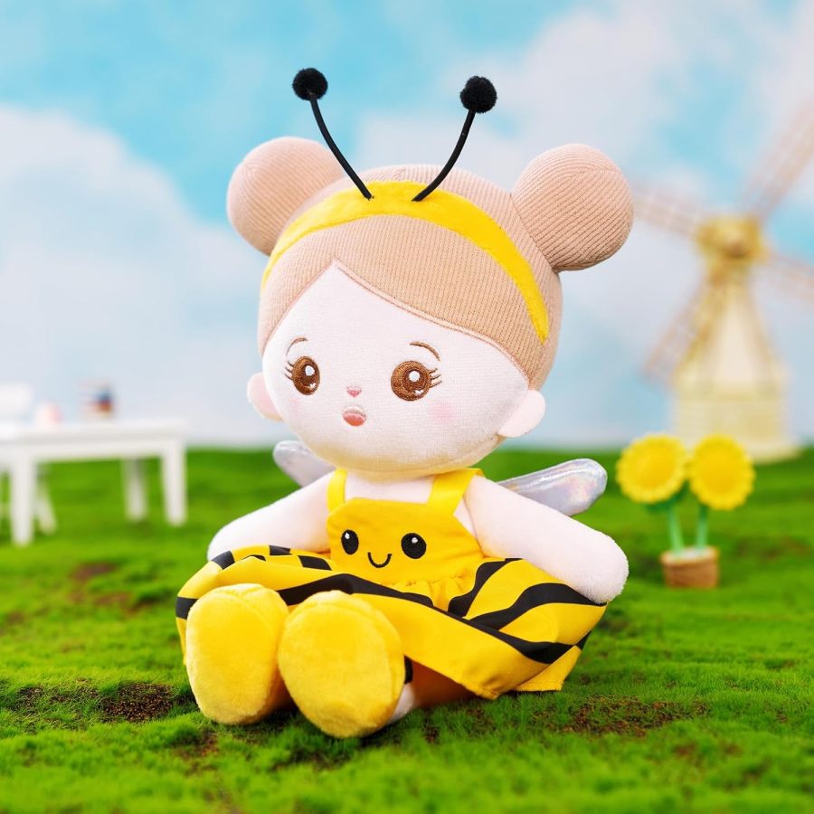 12" Soft Baby Doll for Girls - My First Baby Doll Birthday Gifts for Girls Plush Rag Dolls Yellow Bee Dress Toy for Toddlers Kids Infants - Image 2