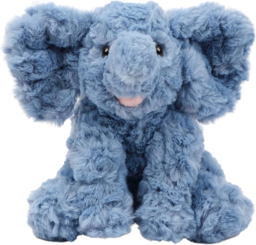 Adorable Plush Calf Elephant Toy Floppy Elephish Ultra Soft Stuffed Animal for Boys Girls Kids Toddlers, Blue, 9''